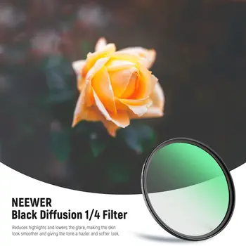 NEEWER 58mm Black Diffusion 1/4 Filter Black Mist Soft Filter Professional Camera Lens Filter for DSLR Camera detail image