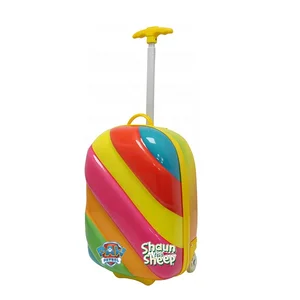 Bouncie Multicolor Rainbow Children Suitcase 16 Inch Luggage Kids Trolley Bag Spinner Cartoon Unisex Hard ABS Fashionable 1pc