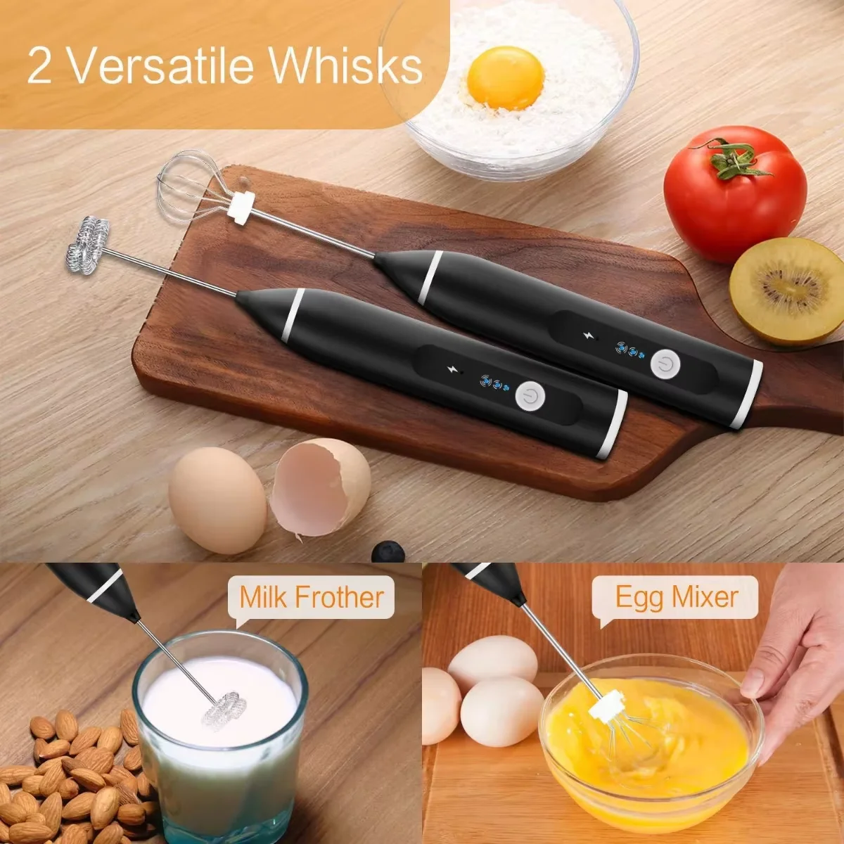 3 Speed USB Electrical Milk Frother Electric Handheld Blender with Mini Coffee Maker Whisk Mixer for Coffee Cream Foamer manufacture