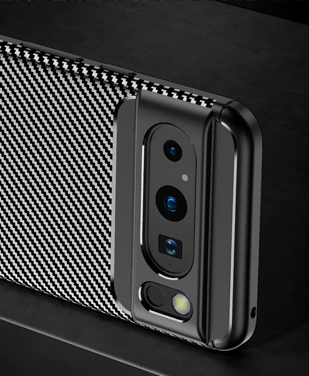 Real Carbon Fiber Phone Case For Google Pixel 8 Pro 7A 7 6A 6 5A 5G 5 Precision Hole Heat Sink Cases Luxury Tpu SJK139  Laudtec factory