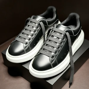 Trendy Unisex Spring-Autumn Retro Shoe Texture Non-Slip Shock-Absorbing Soft Flexible Lace-Up Shoes Daily Commuting Casual Shoes