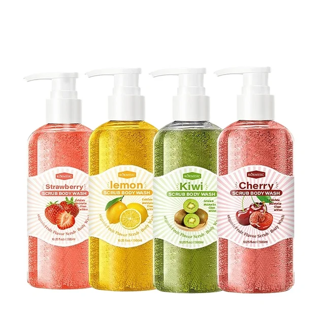 Fruit Scrub Shower Gel Refreshing Stay Fragrance body wash Shower Gel Natural Skin Whitening Daily Hydration Lotion Body Lotion