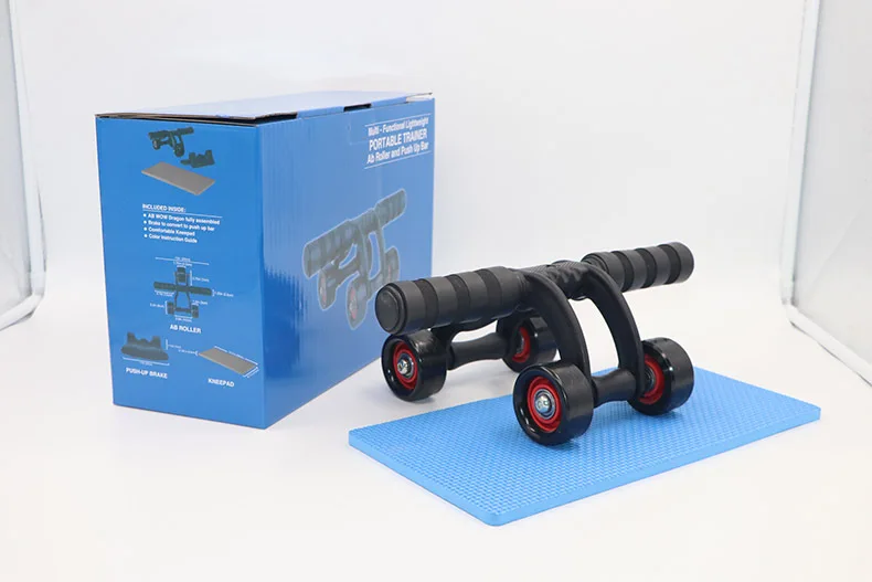 Home Gym Muscle Exercise ABS Four Wheel Abdominal Roller 4 Wheel Ab Wheel Roller