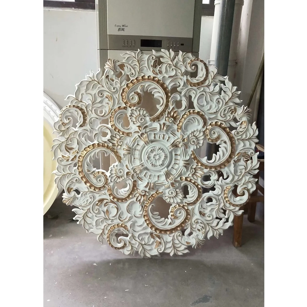 INCREWAY Medallón De Techo De Poliuretano Con Iluminación Dividida, 2 Unidades, Placa Para Ventilador De Techo, Para Accesorios De Iluminación, 12 Pulgadas De Diámetro Exterior X 3.8 Pulgadas De