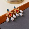 14 #Silver Needle Medieval Pearl Flower Earrings