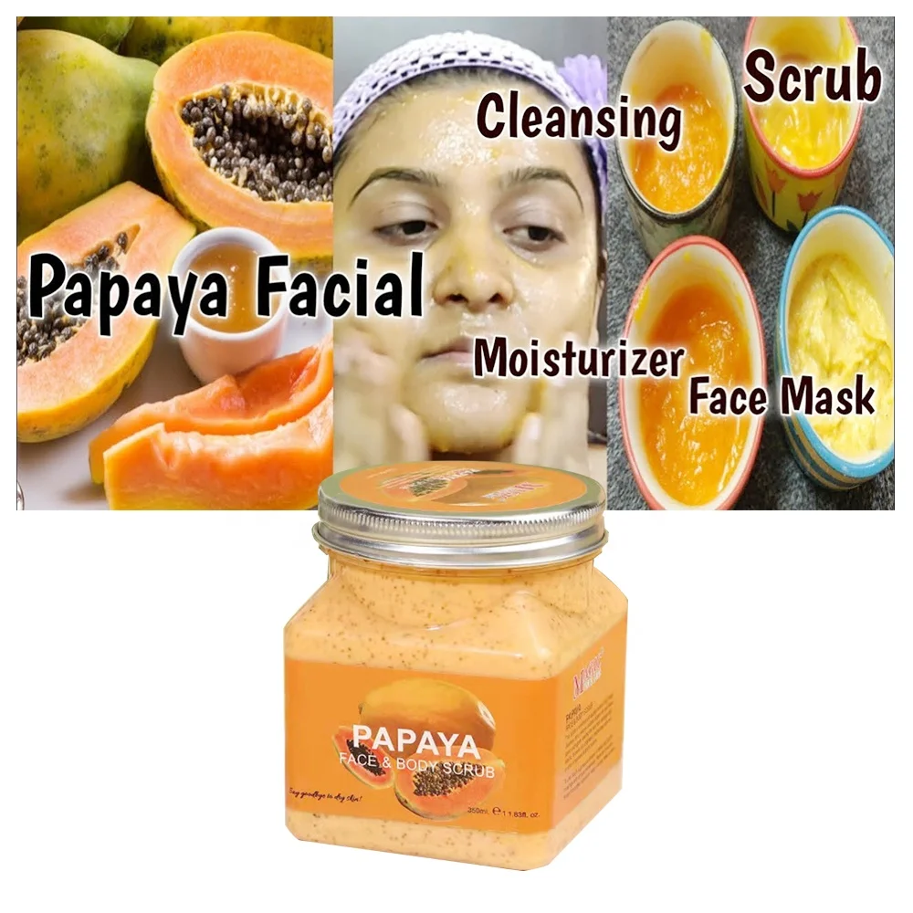 Remove Dirt Deeply Improve Chicken Skin Cleansing Whitening Polish Skin Bright Smooth Papaya Face Body Scrub