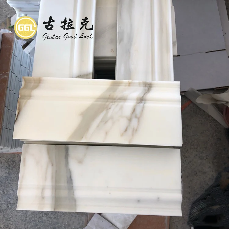 12'' Baseboard Trim Natural Marble Molding Honed/Polished Kitchen Bathroom Wall Floor Skirting Line factory