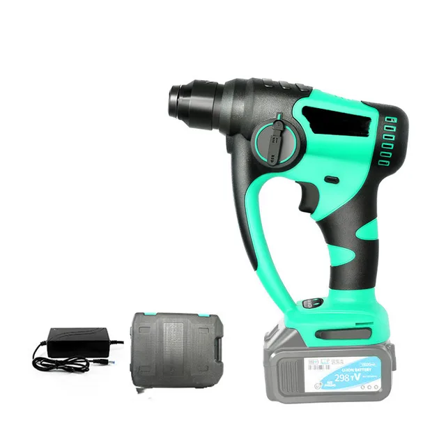 NEOBRISKEN Rechargeable Brushless Electric Hammer Portable Impact Lithium Drill Double Electric DIY Tool Industrial Cyan Color
