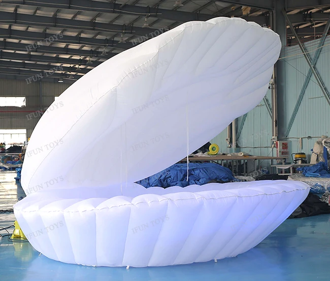 Giant Inflatable Shell with RGB Led Lights Inflatable Clam Shell for Stage Wedding Decoration