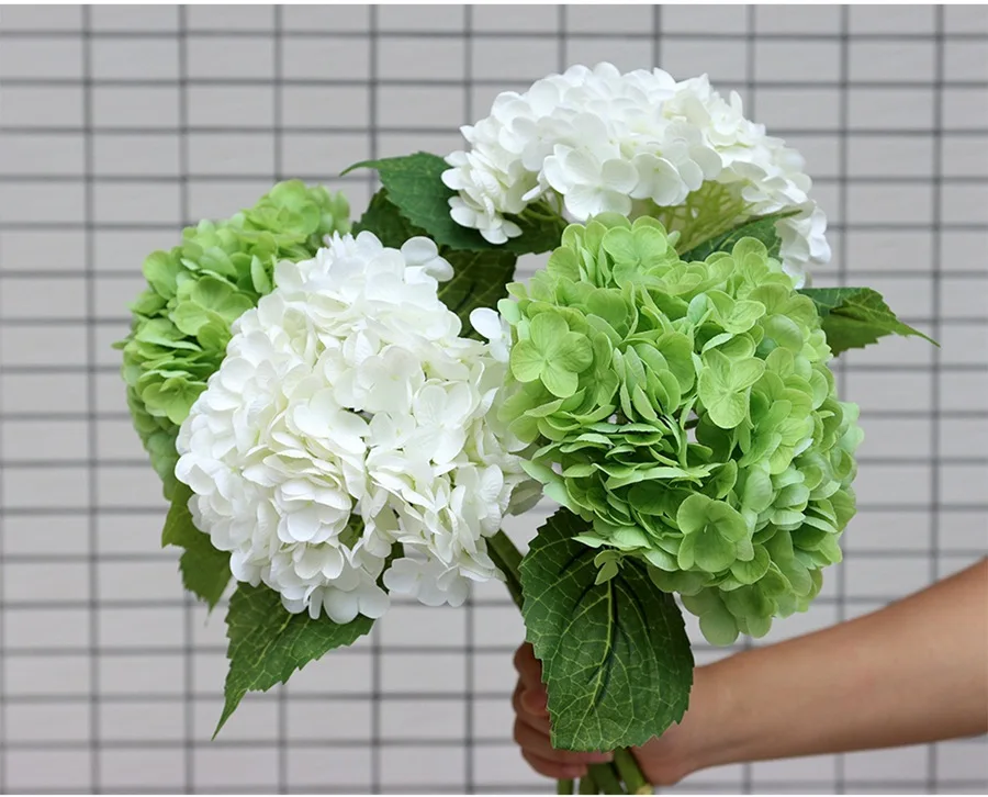 Ox639 Hot Sale Real Touch Hydrangea Artificial Flower Large Hydrangeas