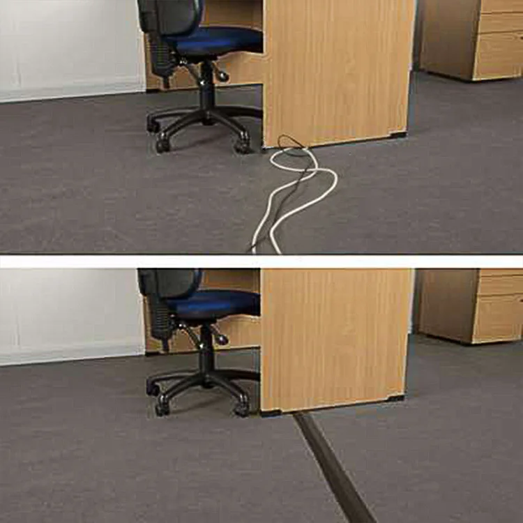 Black Reflective Industrial Rubber Cable Ramp Cover Protector Speed Bumps for Cars and Motorcycles supplier