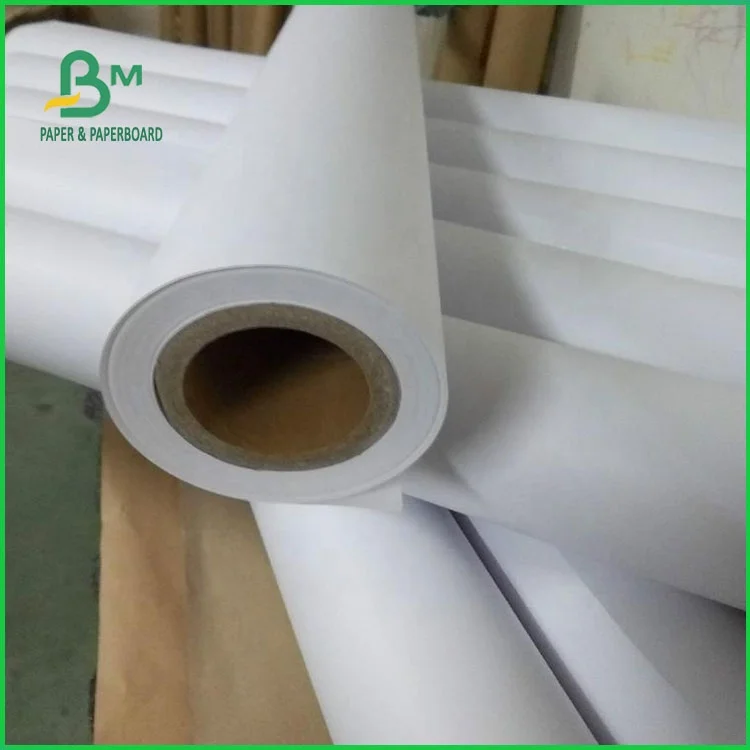 45gsm Large Format Uncoated White CAD Drawing Plotter Paper Roll