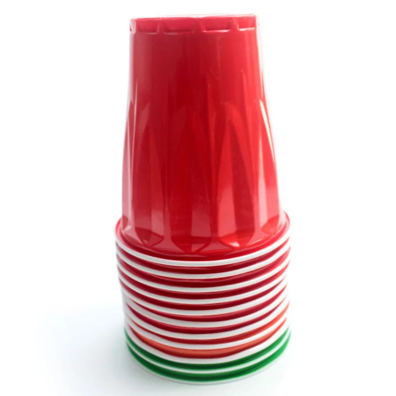 Best Selling Custom logo Printing Disposable Plastic16oz Red Blue Green PS 98mm Top Diameter for Cold Hot Drinking Octagonal Cup