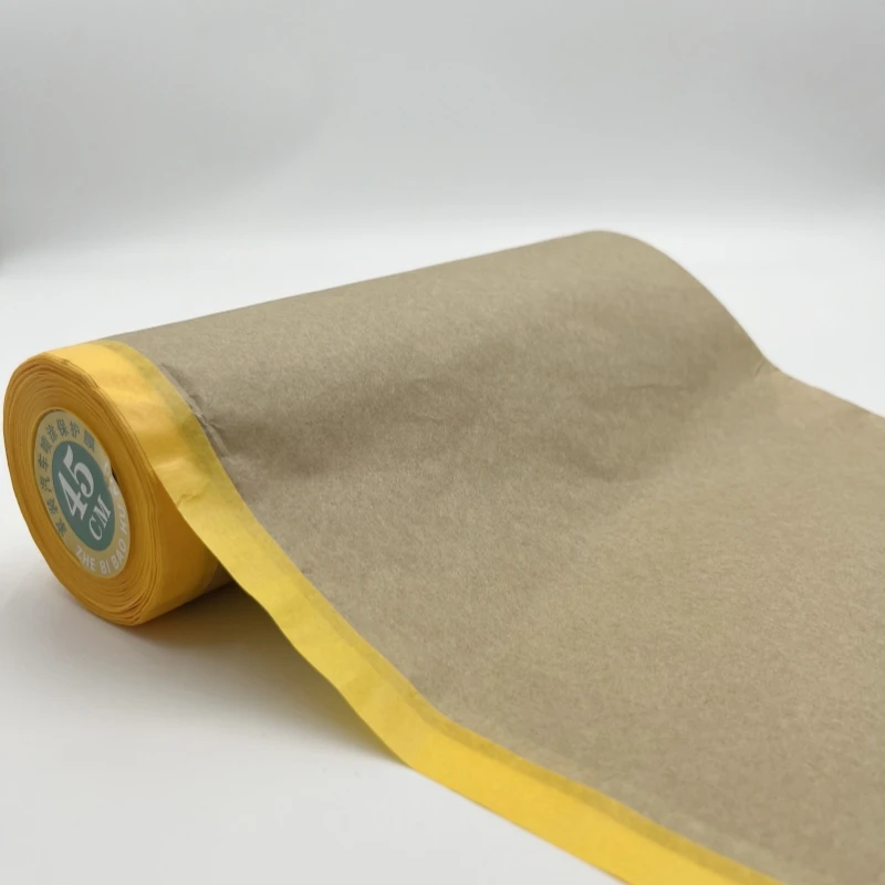 Residue Free Kraft Paper Pre Taped Overspray Masking Film for Automotive Paint Treatm