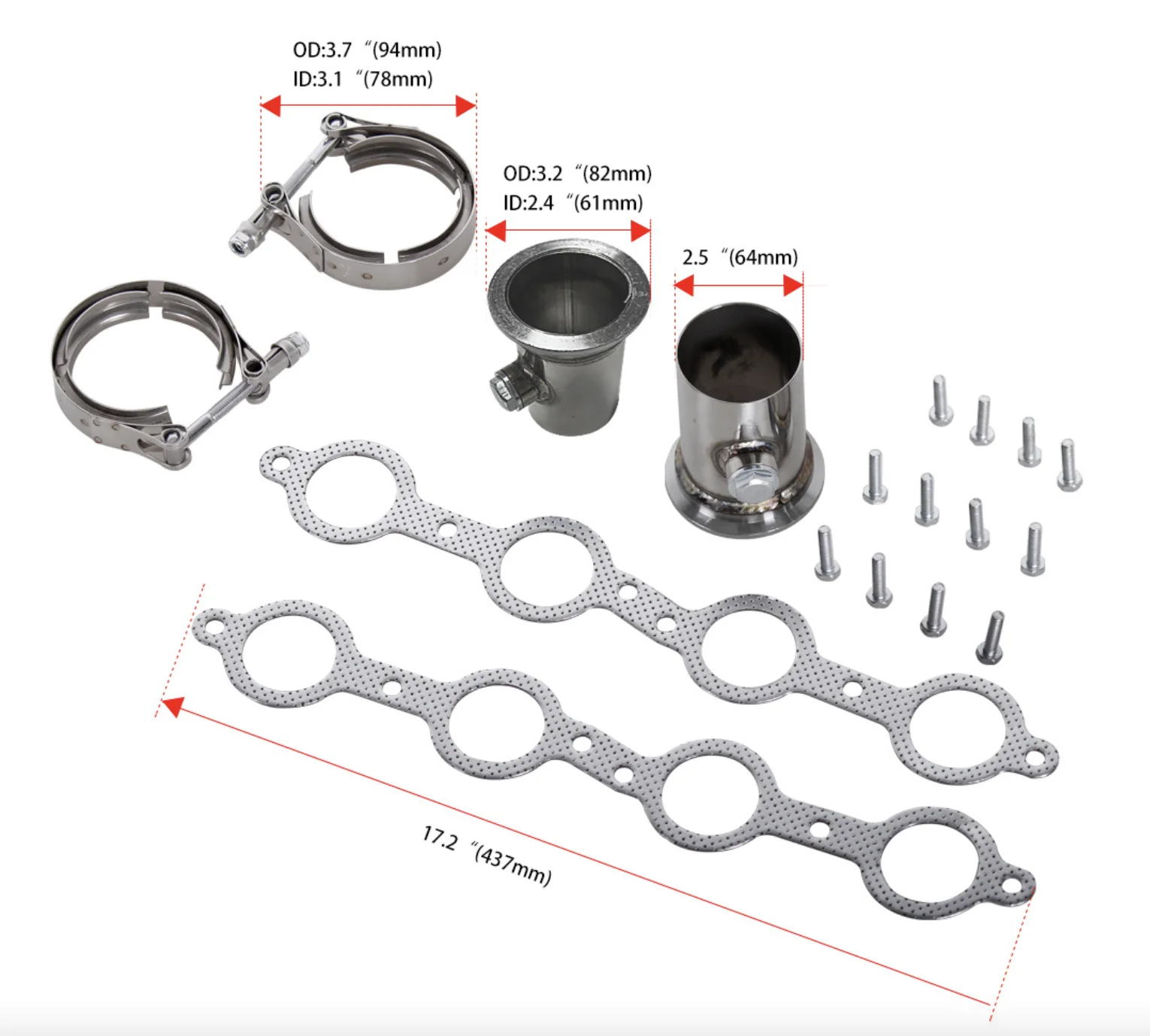 Stainless Steel Exhaust Manifold For C10 Ls Conversion Swap Ls1 Ls2 Ls3