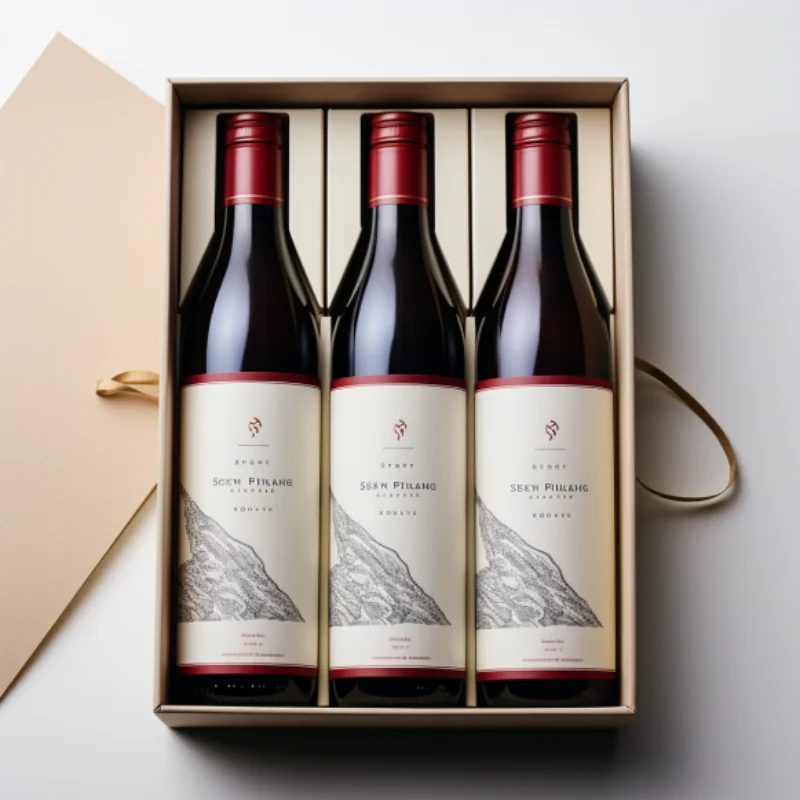 Clamshell Type Portable Red Wine 3 Liter Quadrum Boxes for Holiday Gift Set Two Bottle 1 Litre Wine Box