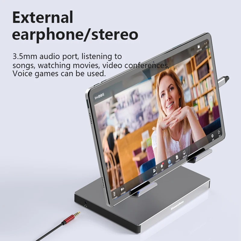 New 8-Port 8 In 1 8-In-1 USB-C Docking Station with Foldable Aluminum Tablet Stand with Multiport USB C Type C Hub for iPad Pro