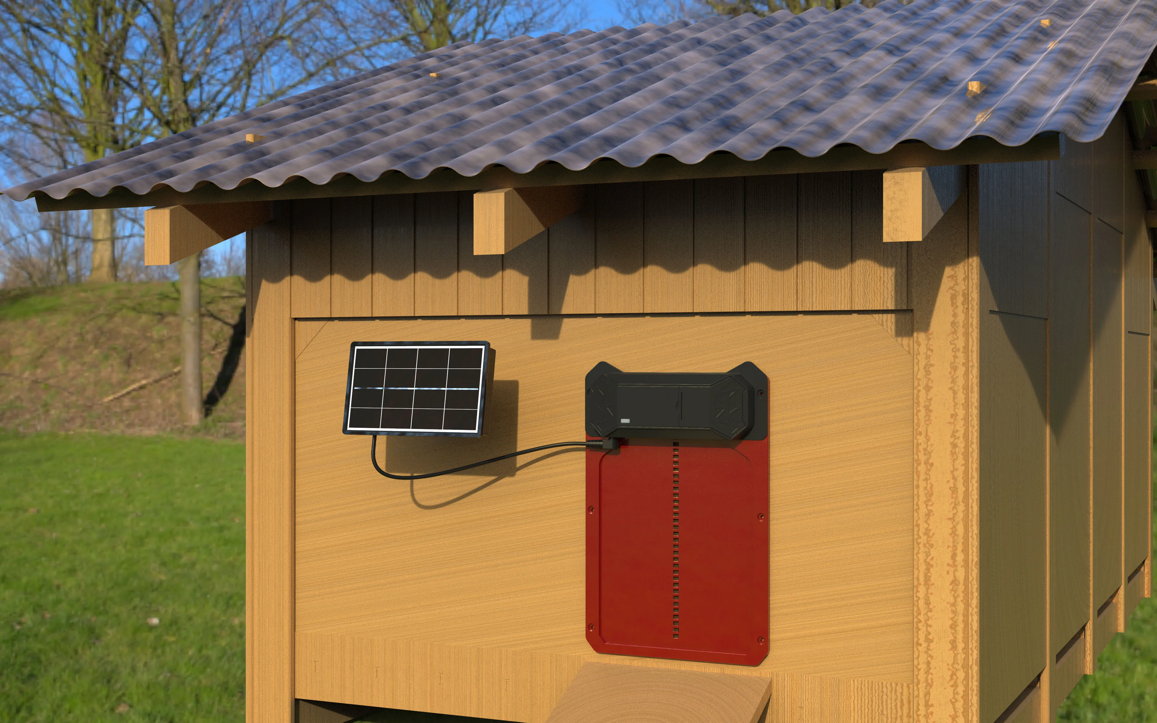 Vertical Sliding Chicken Coop Door Automatic Remote Solar Chicken Coop