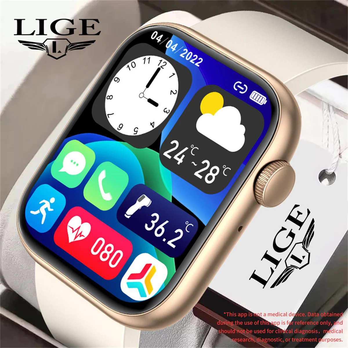 LIGE BW0439 Top 10 Brands Unisex Smart Watch Exclusive Steel Band Water  Resist Multifunction Step Counting Sports Watch - Main Image