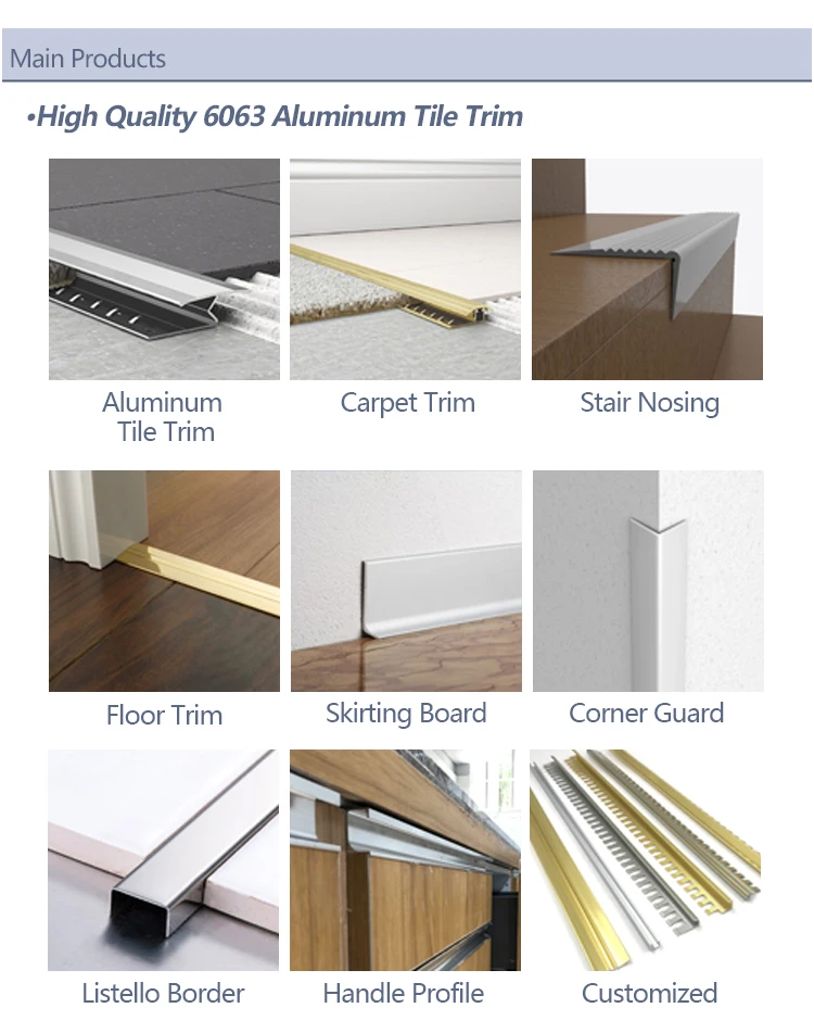 Bronze Metal Tile Trim Floor Edge Trim Tile To Carpet Transition