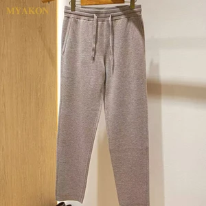 Men's Worsted Merino 100% Wool Lightweight Summer Street Printed Stripe Jogging Pants Leisure Sports