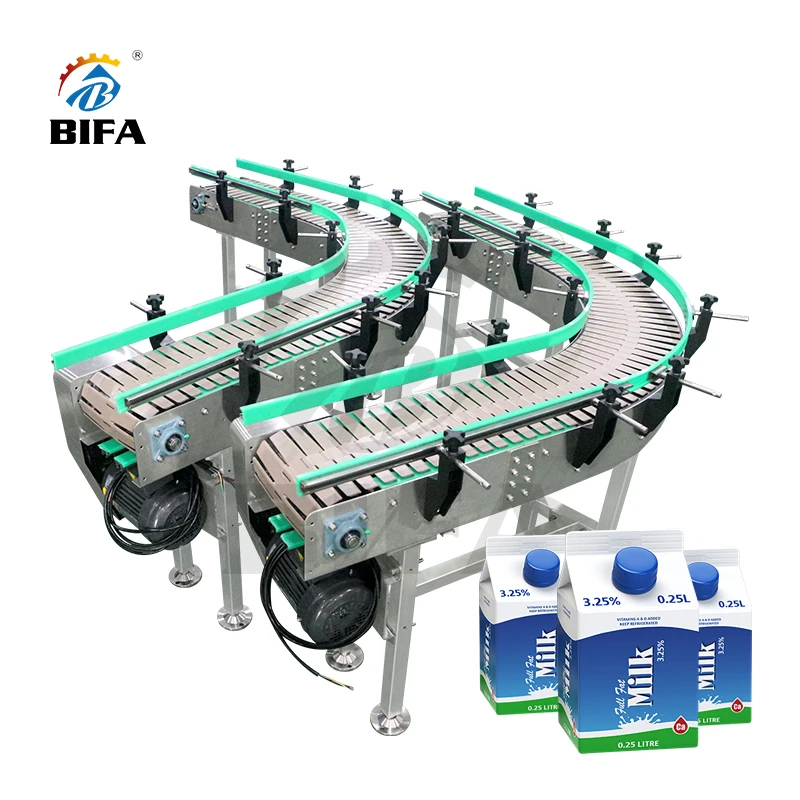 Bifa Slat Chain Conveyore Table Top Conveyor Suppliers Bottles Line Modular Conveyors for Can Beverages