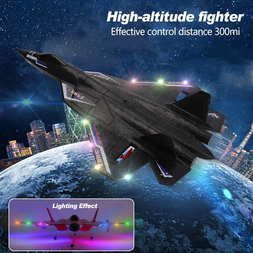 SU57 Model Unbreakable Radio Controlled Warplane Flugzeug Fixed Wing Foam Glider RC Plane Hand Throwing With Charger Included