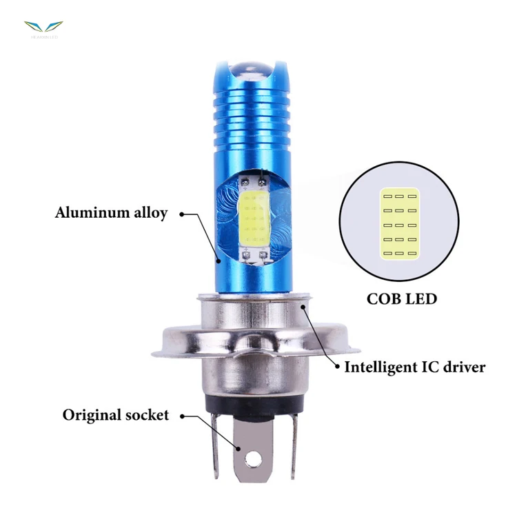 Мотоцикл RGB H4 BA20D светодиодная фара мотоцикла лампы COB лампа мото фары Мотоцикл аксессуары 12V