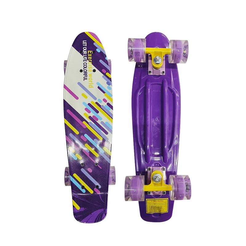 Complete Cruiser Skateboard Mini 22 Inch Classic Retro Plastic Skateboard with ABEC 7 Bearings