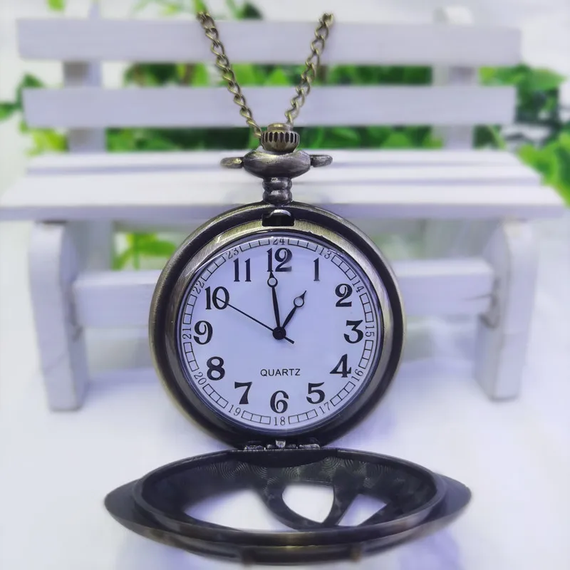 Винтажные бронзовые круглые кварцевые карманные