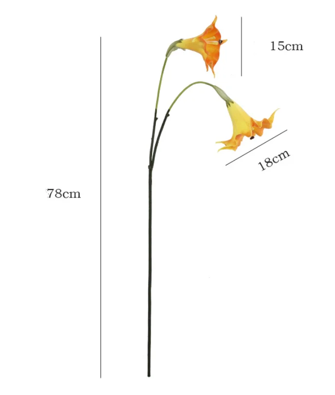 Wholesale 2 Heads Artificial Datura Stramonium Flowers Pu Real Touch
