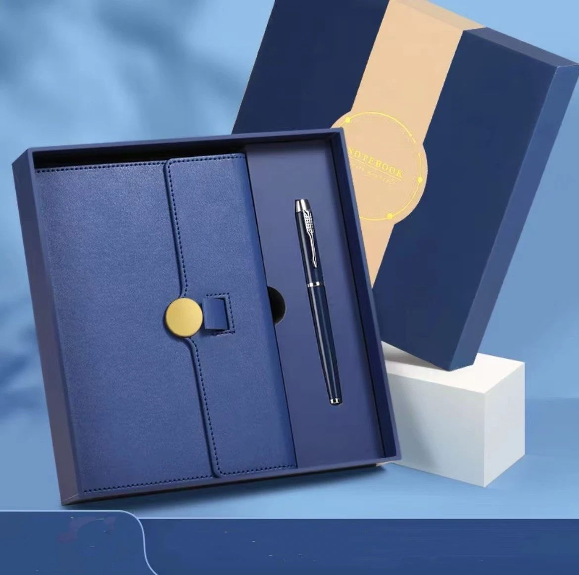 Souvenirs Gift Laserable Leatherette Journal A5 Notebooks Customizable with Box Vip Diaries Green Leather Notebook With Pen