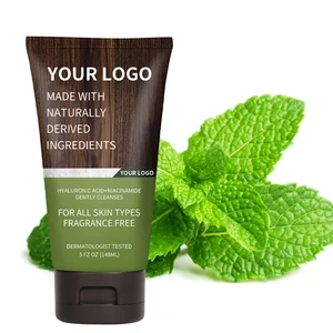 Wholesale Custom Men's Hydrating & Detox Facial Cleanser with Hyaluronic Acid & Charcoal Deep Pore Cleansing