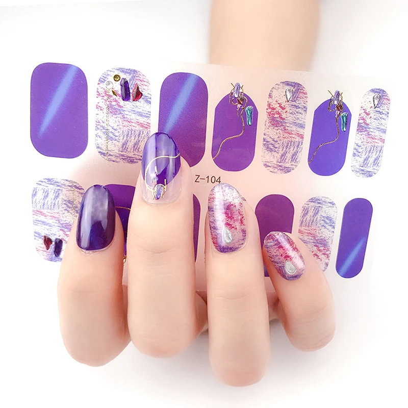 
Beautysticker 2020, высококачественные обертки для ногтей с украшением, 3D клейкие Полные наклейки для ногтей, маникюр 