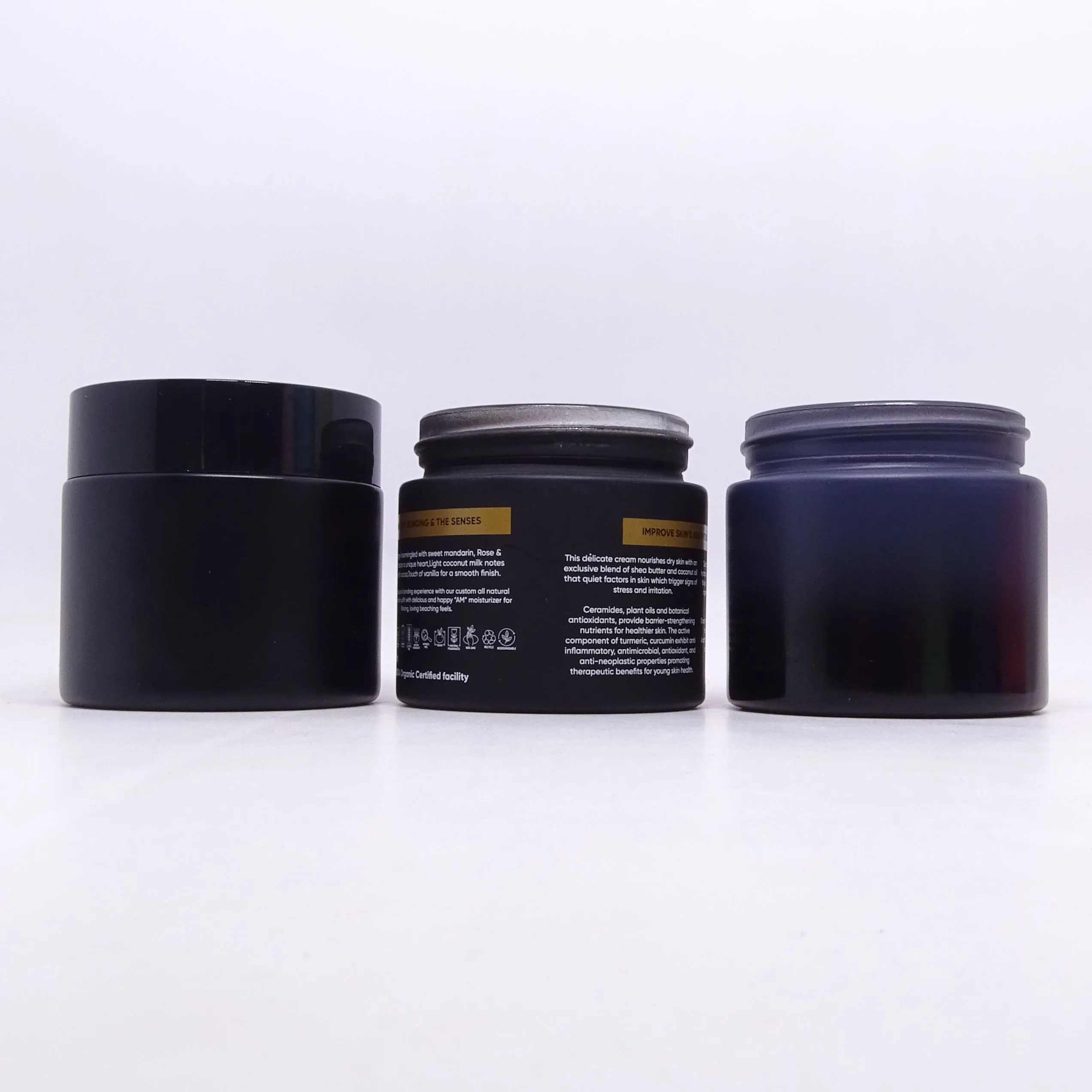 High Quality 30ml 50ml 100ml Custom Coloured Frosted Cosmetic Glass Jar for Skincare Cream