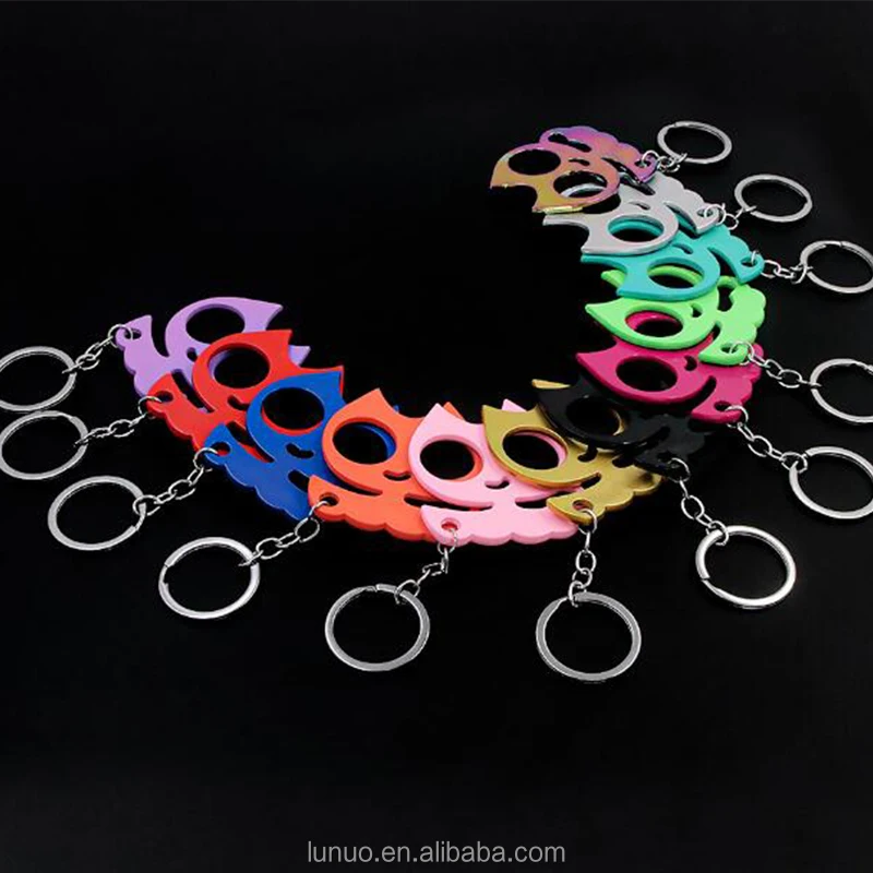 Portable Multifunction Brass Cat Ear Keychains Accessories Zinc Alloy Outdoor Tools Keyring