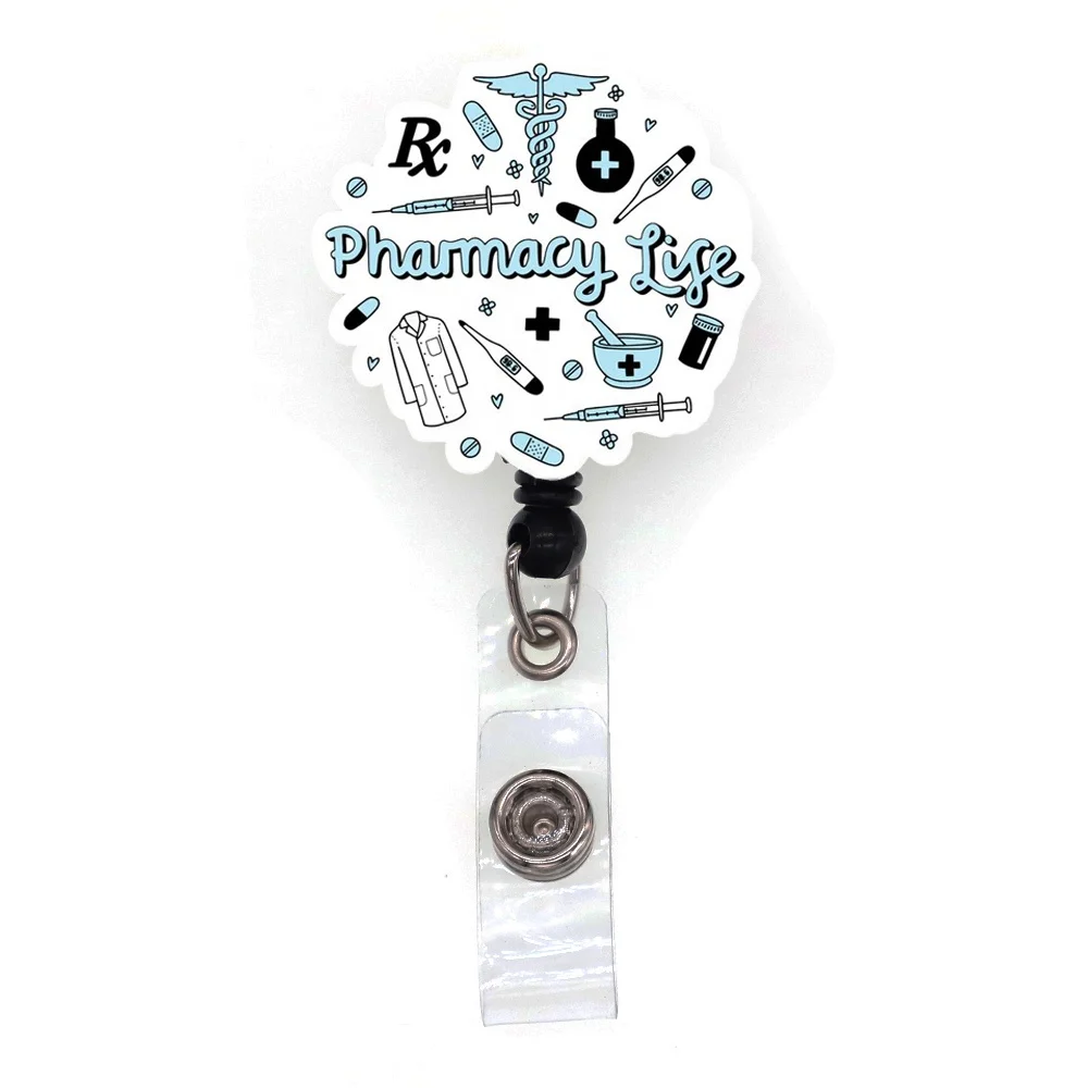 Pharmacy Badge Funny Pharmacy Technician Badge Floral