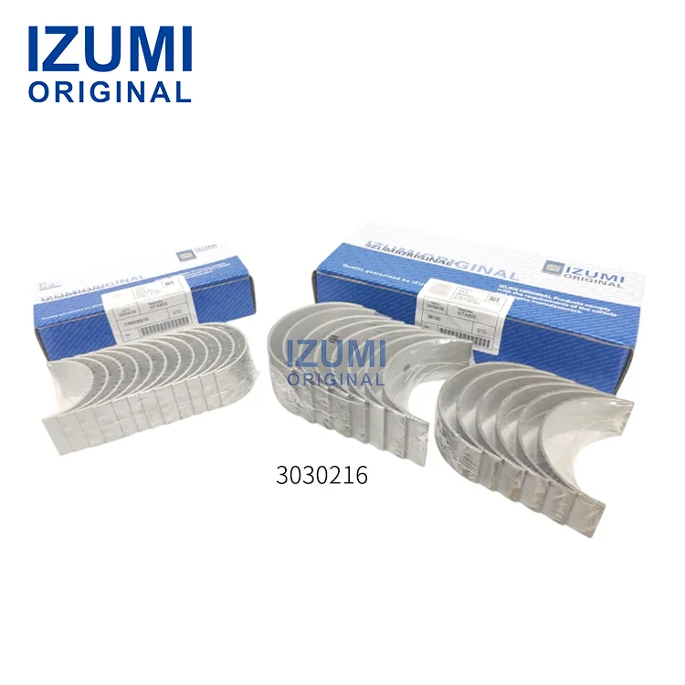 Bộ phận diesel chính hãng IZUMI cho động cơ NT855 và N14 của Cummins – Bộ bạc lót chính 3030216, 3801260, 3019198, 3019192, 44386, 117530