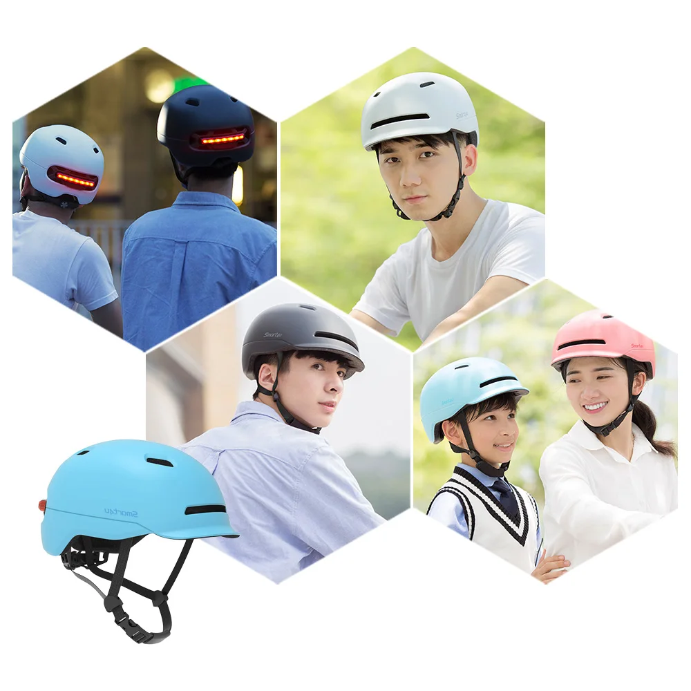 New Image Smart 4U Helmet Waterproof Scooter Helmet With LED Warning Light for M365 Max G30 Electric Scooter Bike Cycling Helmet
