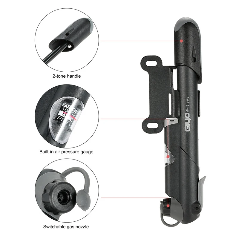 Giyo pump discount with pressure gauge