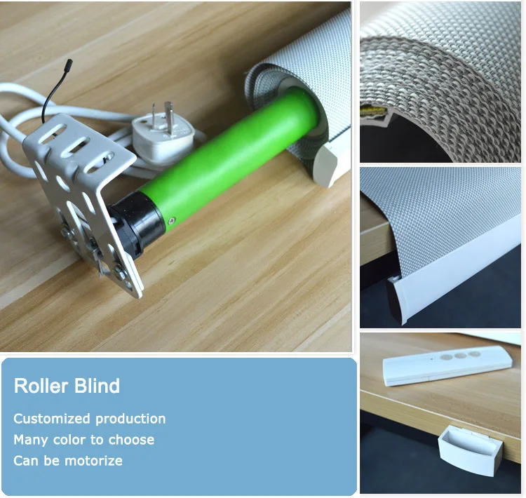 Smart Home Electronic Rolling Shutter windows Curtains Vertical Blind Fabric Sunshade Curtain Wooden Motorised Rolling Curtains