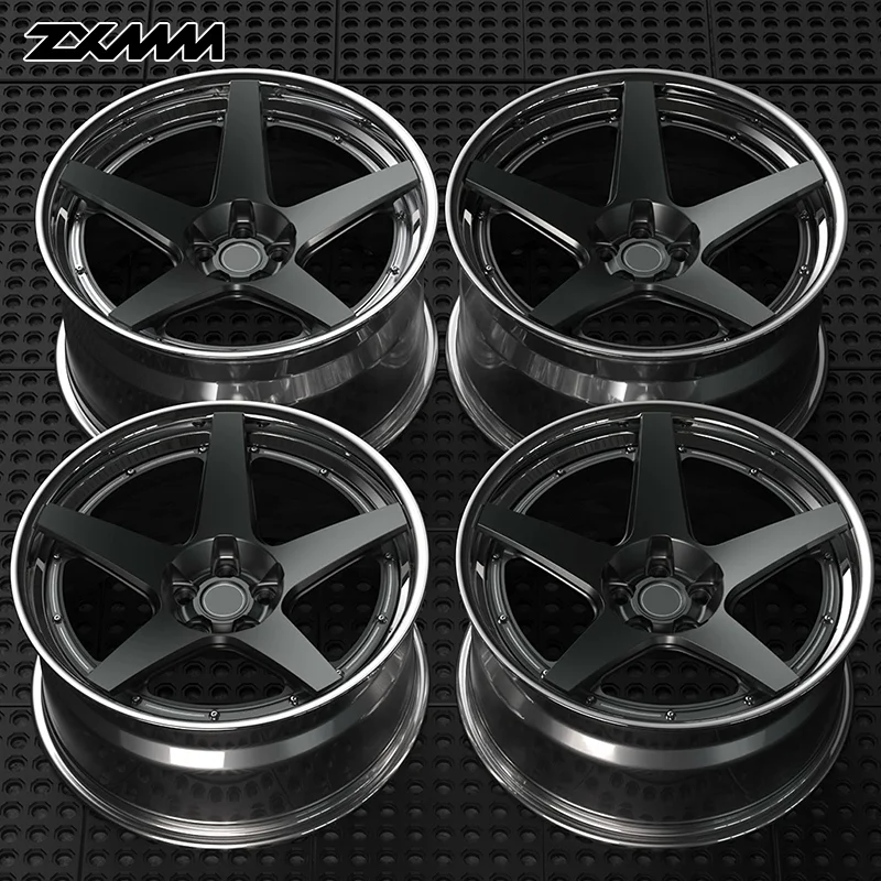 Zxmm Gunmetal GRAY2 Pieces Forged Passenger Car Wheels 5x114.3 5x120 5x130 5x127 18 20 22 Inch
