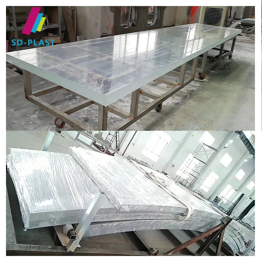Waterfall Swimming Pool Rectangular Inground Pmma Transparent Acrylic Swimming Pool
