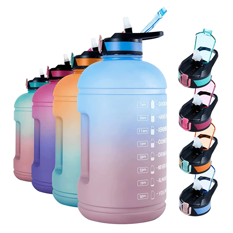 AQUAFIT 1 Gallon Water Bottle with Straw - 4l Water Bottle Time Marker -  Motivational Gym Water Bottles 4l - 4 litre Water Bottles 1 Gallon 128 oz 