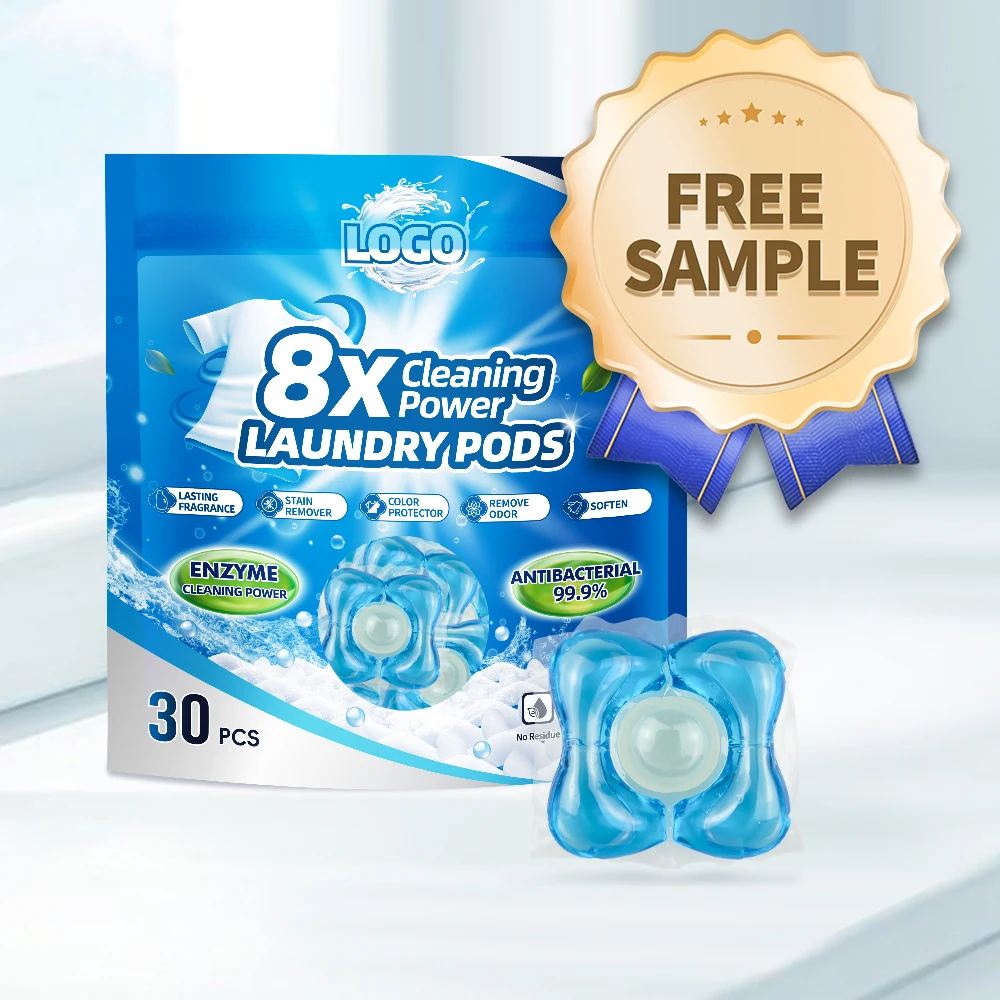 Free Sample 30 Count Quick Dissolve Laundry Detergent Pods 3 In1 Perfume Concentrated Capsules for Stubborn Stains 20g Stock