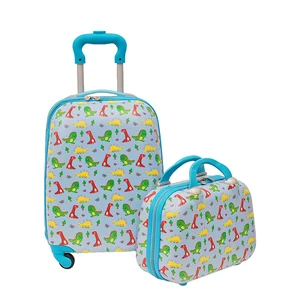 2 Pcs Kids Luggage Set 16" Toddlers Carry-on Suitcase & 14" Makeup Bag Set Children Travelling Case  (Pink Rabbit)