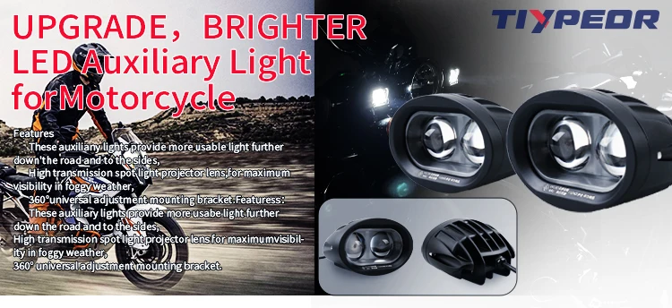 TIYPEOR 12-80V LED Spot Work Light Motorcycle Spotlight Truck Position Flood Lamp Projector Lens Off-Road Motorcycle Accessories details