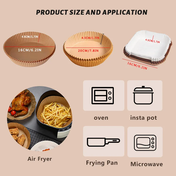 Air Fryer Parchment Paper Liners Customize Non-Stick Basket Mat for Frying  Pan Dutch Oven Greaseproof Disposable Air Fryer Paper - China Air Fryer  Paper and Air Fryer Paper Round price