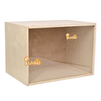 iLAND Dollhouse Display Box Unfinished Wood Shadow Box Quick Build Display Case with Transparent Front