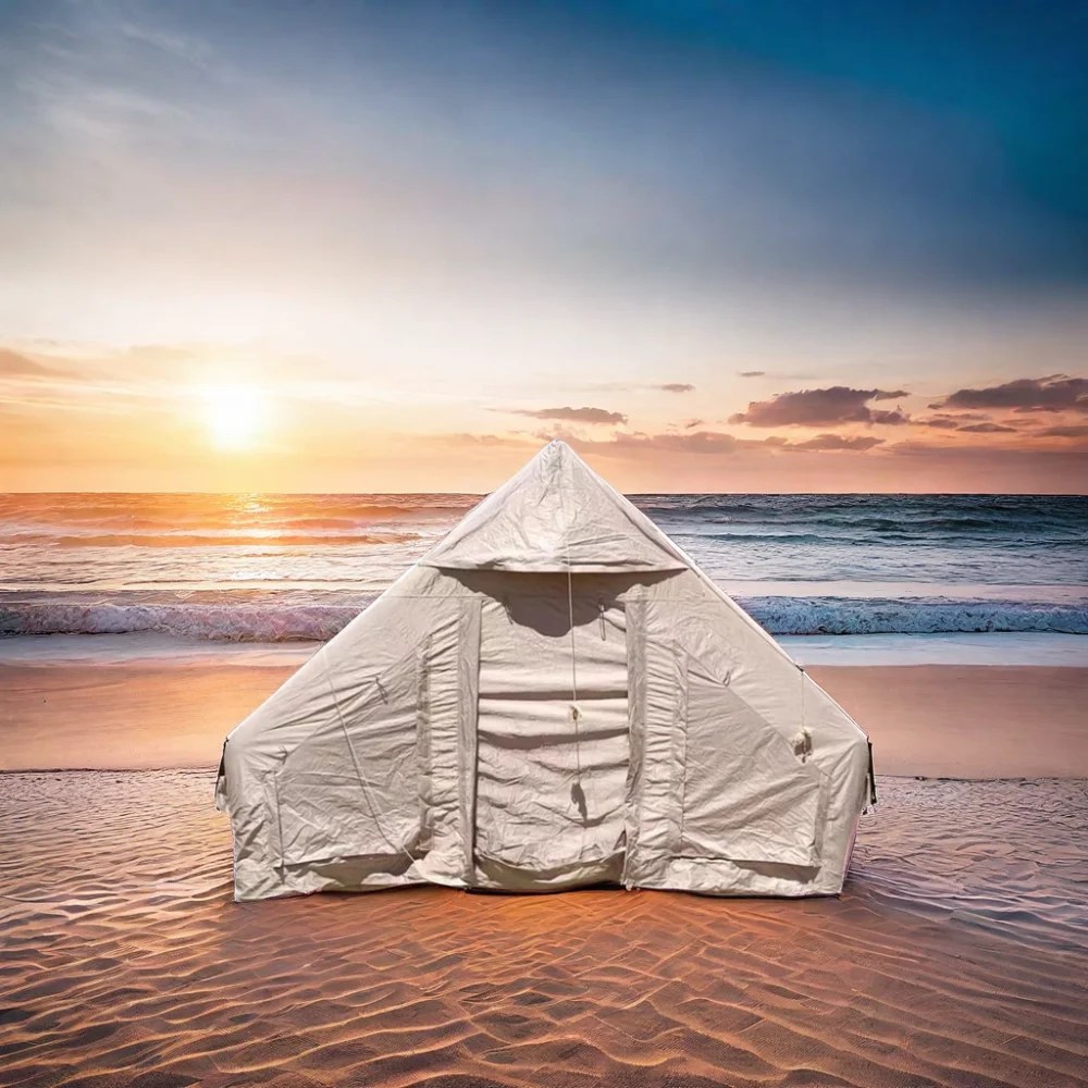 Large Portable PVC Composite Cloth Waterproof Air Tent for Family Travel Outdoor Camping Inflatable Cabin Tents